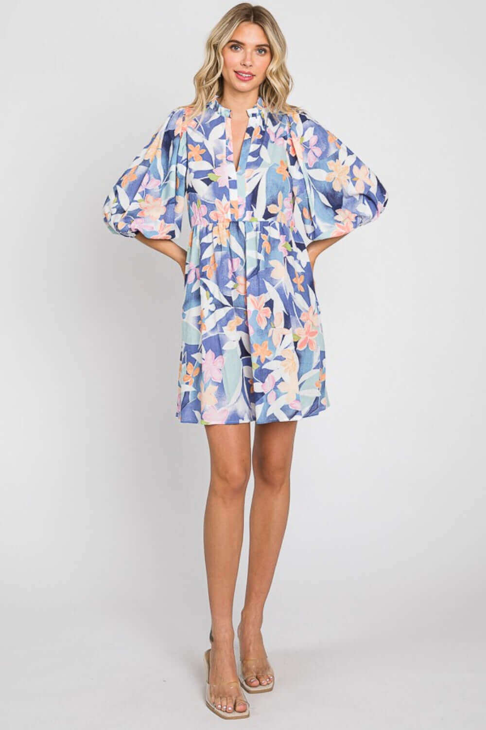 GEEGEE Floral Print Mini Dress at Bella Road