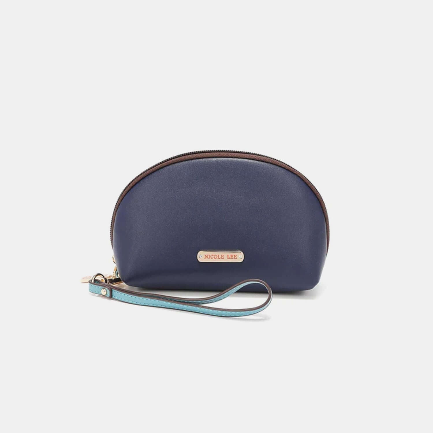 Nicole Lee USA navy color block pouch with wristlet strap