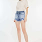 KANCAN High Rise Frayed Hem Denim Shorts at Bella Road