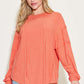 Ribbed Round Neck Long Sleeve T-Shirt