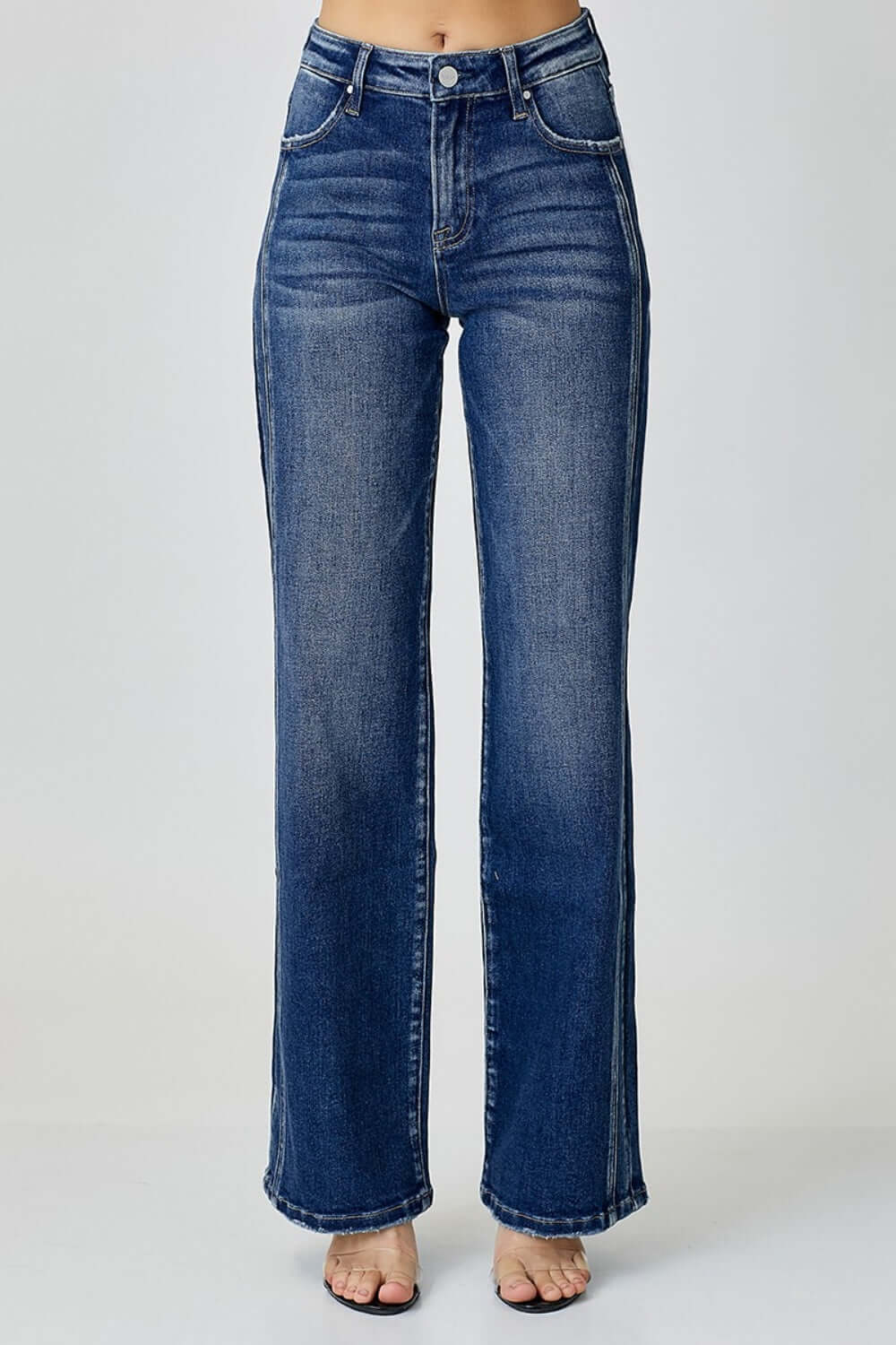 Mid Rise Straight Jeans for Women by Risen Jeans – Classic and Versatile Denim with a Flattering Silhouette and Sleek Straight Leg Design