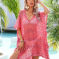 BELLA ROAD Slit Openwork V-Neck Cover Up at Bella Road