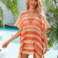 BELLA ROAD Tassel Openwork Striped V-Neck Cover Up at Bella Road