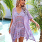 BELLA ROAD Slit Openwork V-Neck Cover Up at Bella Road