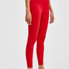 Millennia Wide Seamless Band Waist Sports Leggings - Red