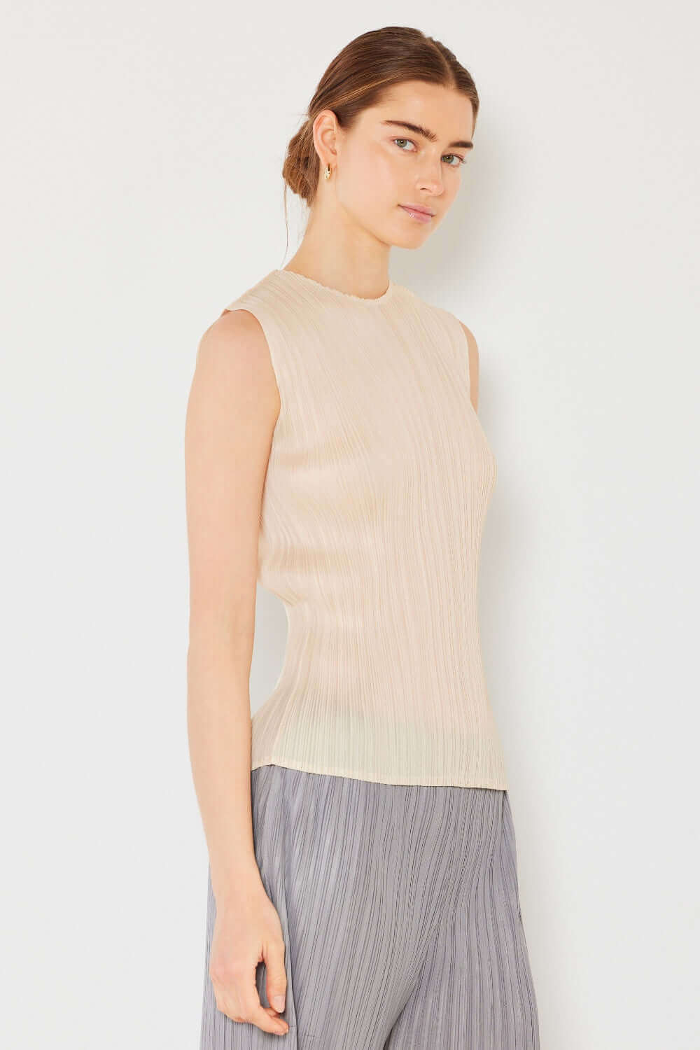 MARINA WEST SWIM Pleated Sleeveless Crewneck Tank at Bella Road