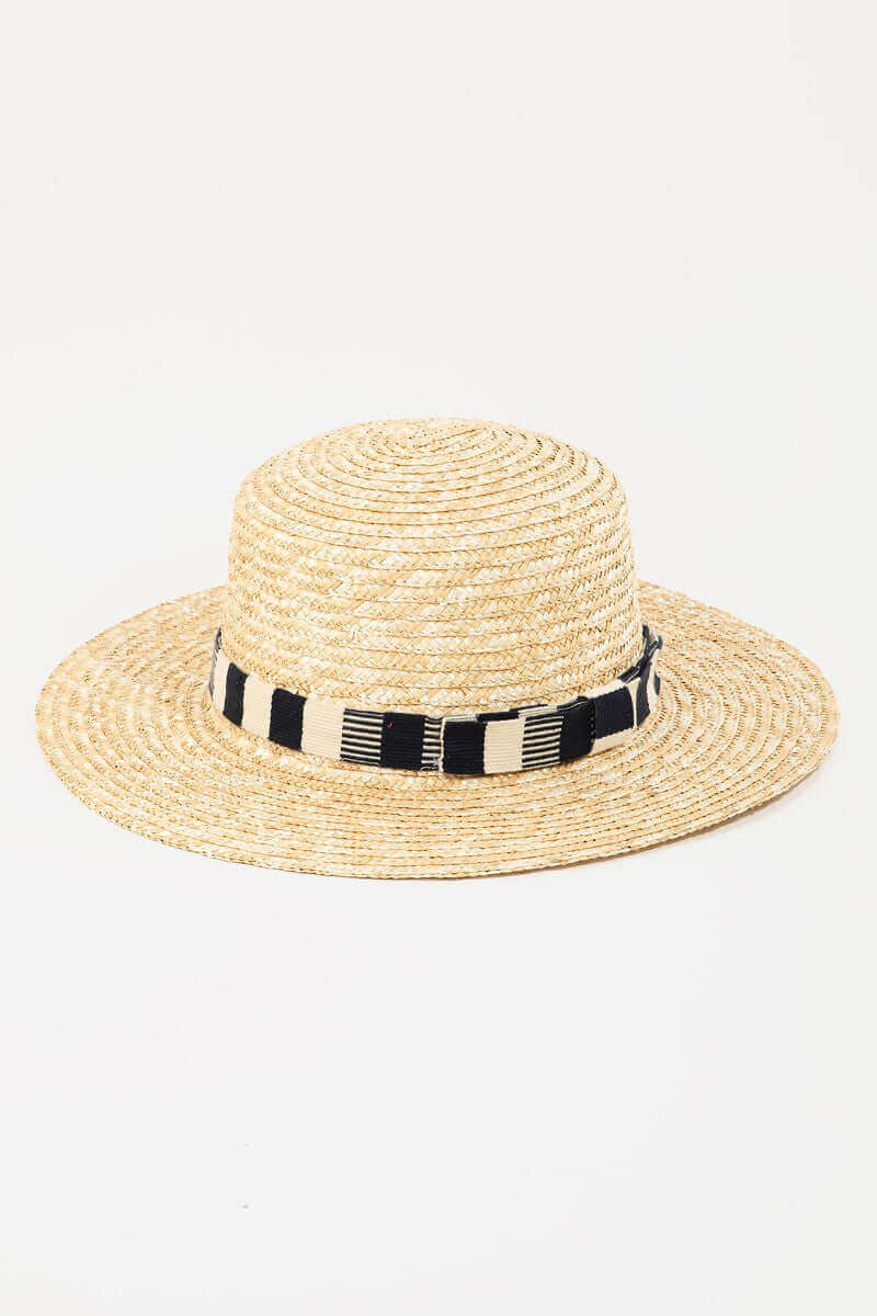 FAME Strap Wide Brim Straw Hat at Bella Road