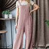 Ribbed Front Pocket Sleeveless Jumpsuit - Lt Mauve