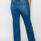 Back view of bytos Full Size Cat's Whiskers High Rise Straight Jeans showcasing the straight-leg design and vintage fade.