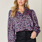 DOUBLE TAKE Full Size Printed Long Sleeve Blouse at Bella Road