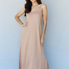 Good Energy Full Size Cami Side Slit Maxi Dress in Camel - Camel