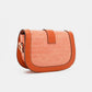 Nicole Lee USA Croc Embossed Crossbody Bag in orange with adjustable strap and elegant design.