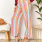 DOUBLE TAKE Striped Smocked Waist Pants with Pockets at Bella Road