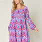 DOUBLE TAKE Full Size Printed Long Sleeve Dress at Bella Road