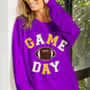 Game Day Letter Patches Sweatshirt - Purple/Mustard