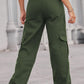 Baeful Long Straight Leg Jeans with Pockets in Dark Green, Casual and Chic Style