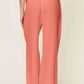 DOUBLE TAKE Full Size Texture Drawstring Wide Leg Pants at Bella Road