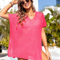 BELLA ROAD Slit V-Neck Short Sleeve Cover Up at Bella Road