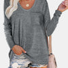 Bella Road Round Neck Long Sleeve T-Shirt - Gray