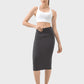 Model showcasing the Millennia Slit Wrap Active Skirt paired with a stylish crop top, ideal for active wear and casual outings.