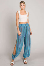 COTTON BLEU Striped Smocked Cover Up Pants at Bella Road