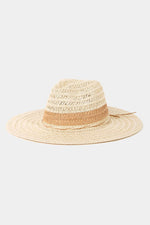 FAME Contrast Straw Braided Sun Hat at Bella Road