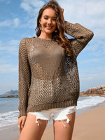 BELLA ROAD Heart Openwork Long Sleeve Cover-Up at Bella Road