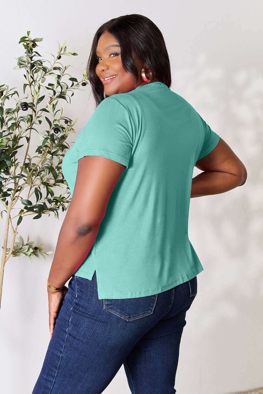 BASIC BAE Full Size Round Neck Short Sleeve T-Shirt at Bella Road