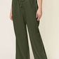 DOUBLE TAKE Full Size Texture Drawstring Wide Leg Pants at Bella Road