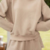 Bella Road Quilted Round Neck Long Sleeve Top and Shorts Set - Dust Storm