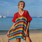 BELLA ROAD Cutout Striped Cover-Up with Tassel at Bella Road