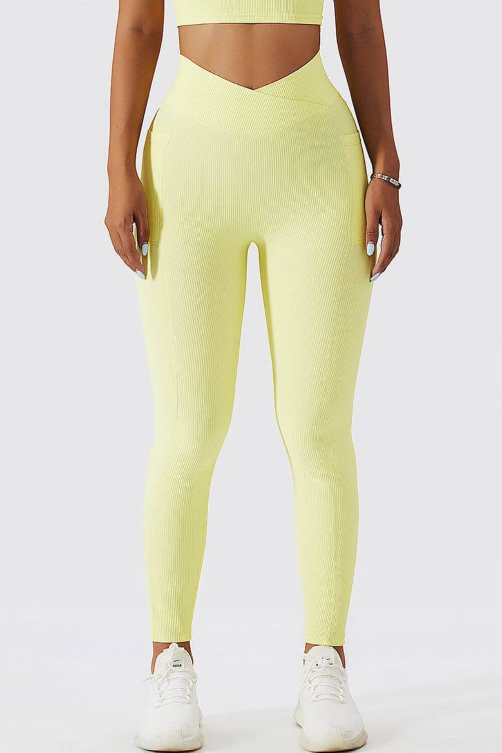 BASIC BAE Crossover Waist Active Leggings at Bella Road