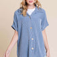 BOMBOM Button Up Short Sleeves Ribbed Shirt at Bella Road