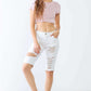 TASHA APPAREL LA Distressed Bermuda Denim Shorts at Bella Road