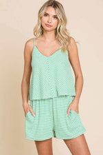 CULTURE CODE Full Size Double Flare Striped Romper at Bella Road