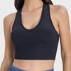 Millennia Scoop Neck Wide Strap Active Tank - Black