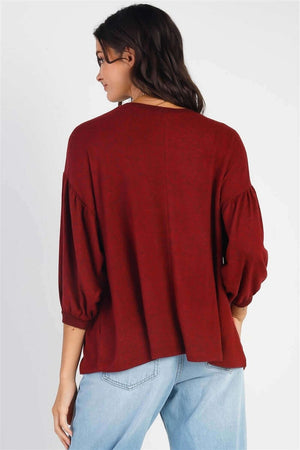 TASHA APPAREL Drop Shoulder Puff Sleeve Top at Bella Road