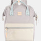 Himawari water-resistant canvas backpack with side pockets in light gray and cream, ideal for travel and outdoor adventures.