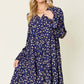 DOUBLE TAKE Full Size Printed Ruffle Hem Long Sleeve Dress at Bella Road