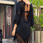 BELLA ROAD Backless Fringe Scoop Neck Cover Up at Bella Road