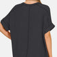 Ribbed Exposed Seam High-Low T-Shirt