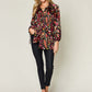 DOUBLE TAKE Full Size Printed Button Up Long Sleeve Shirt at Bella Road