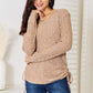 Drawstring Ribbed Long Sleeve T-Shirt