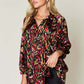 DOUBLE TAKE Full Size Printed Button Up Long Sleeve Shirt at Bella Road