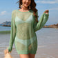 BELLA ROAD Backless Boat Neck Long Sleeve Cover Up at Bella Road