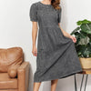 Washed Chambray Midi Dress - Dark Gray