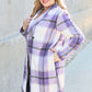 DOUBLE TAKE Full Size Plaid Button Up Lapel Collar Coat at Bella Road