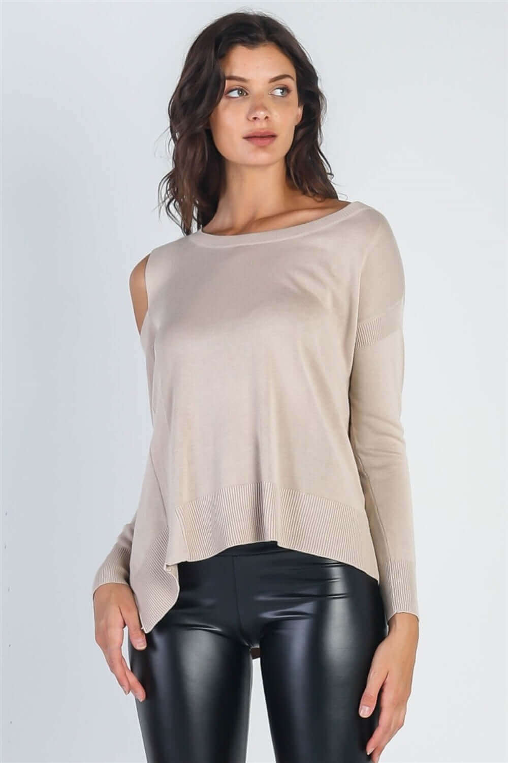 TASHA APPAREL Cold Shoulder Long Sleeve Knit Top at Bella Road