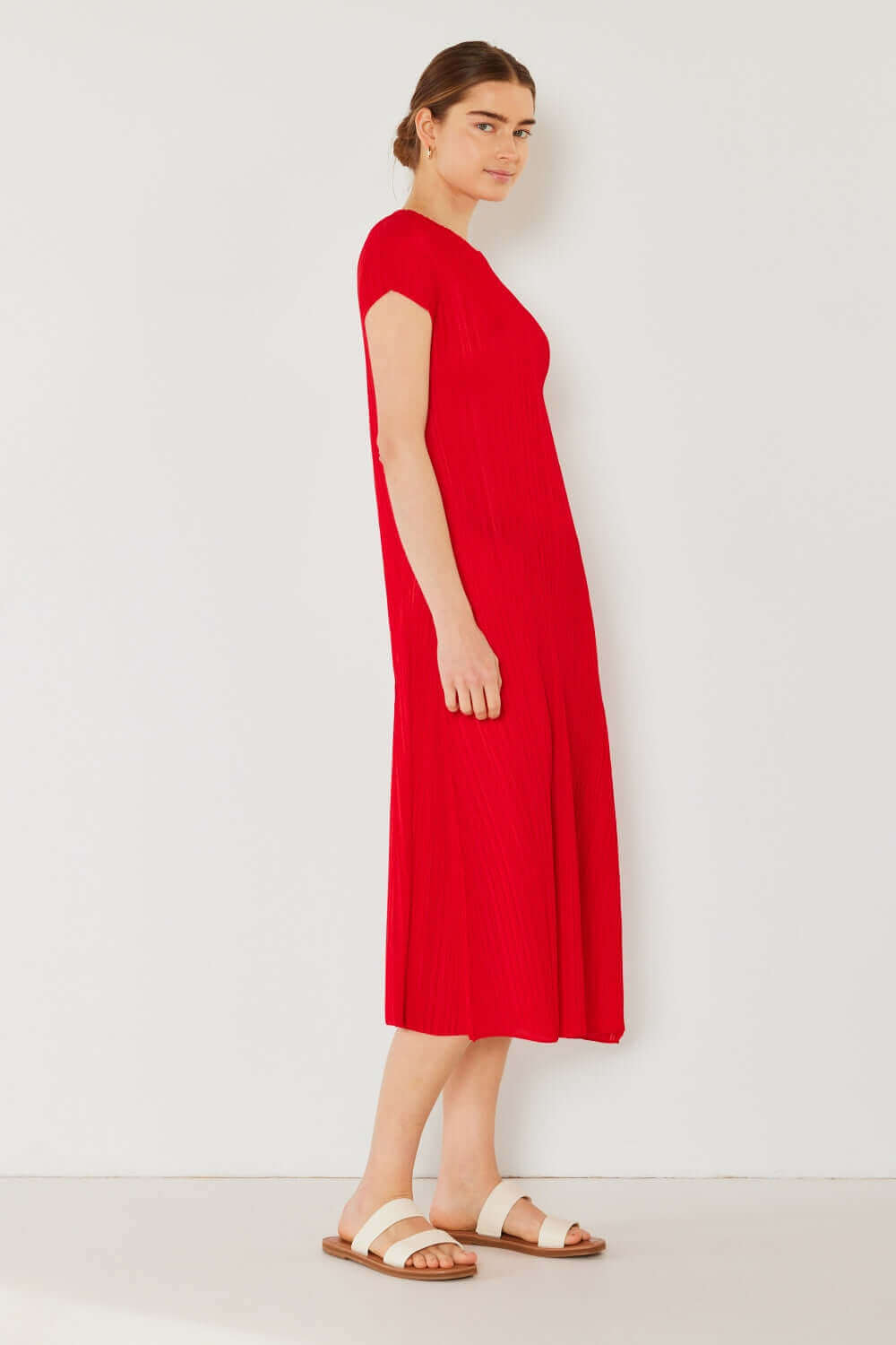 MARINA WEST SWIM Pleated Cap Sleeve A-Line Dress at Bella Road