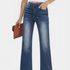 High Waist Bootcut Jeans with Pockets - Medium